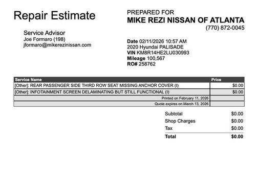 2020 Hyundai PALISADE SE