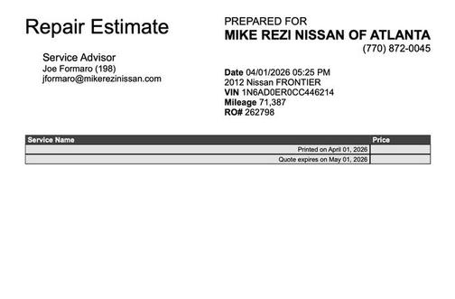 Lava Red 2012 Nissan Frontier SV