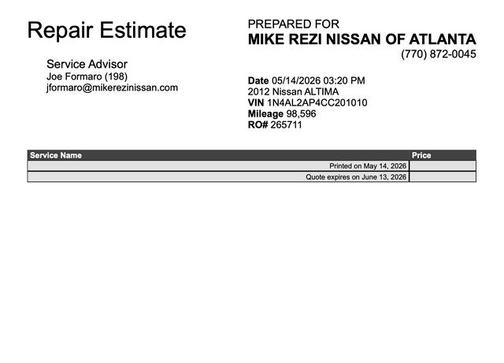 Dark Slate Metallic 2012 Nissan Altima 2.5 S