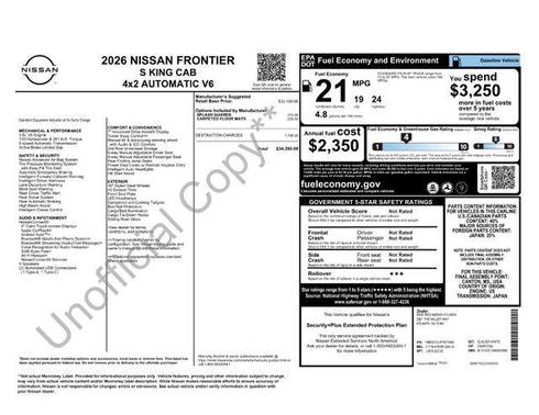 Glacier White 2026 Nissan Frontier S