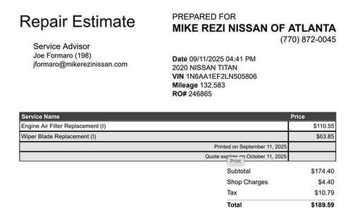 2020 Nissan Titan SL