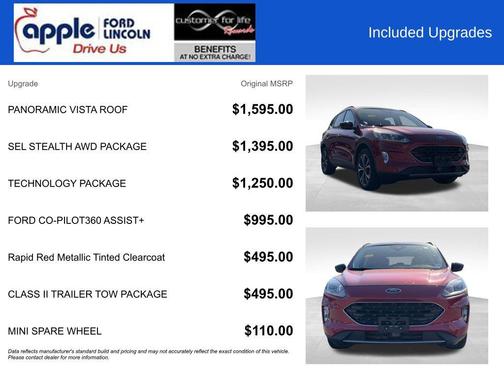 Rapid Red Metallic Tinted Clearcoat 2022 Ford Escape SEL