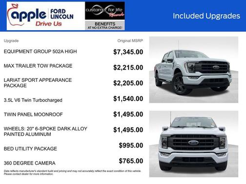 Space White Metallic 2022 Ford F-150 Lariat