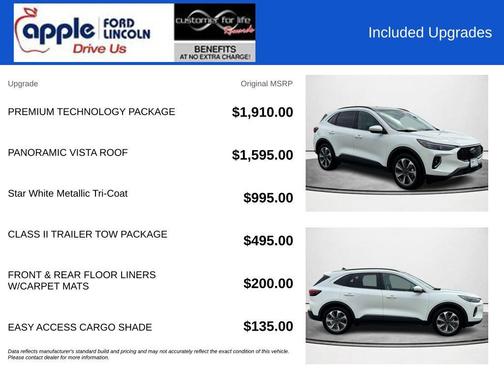 Star White Metallic Tri-Coat 2023 Ford Escape Platinum