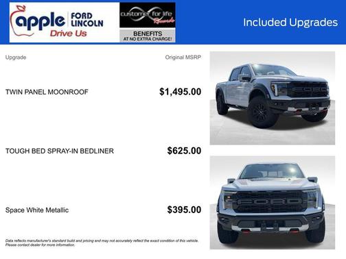 Space White Metallic 2025 Ford F-150 Raptor