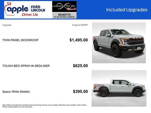 Space White Metallic 2025 Ford F-150 Raptor