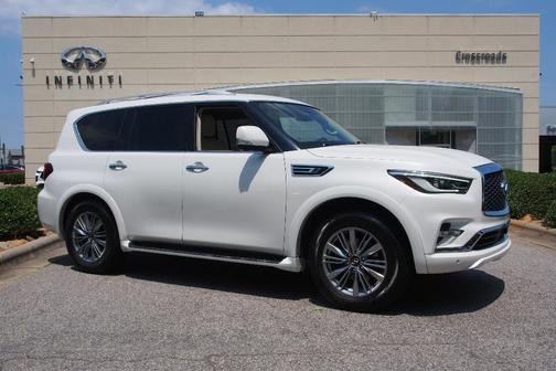 Moonstone White 2021 INFINITI QX80 Luxe