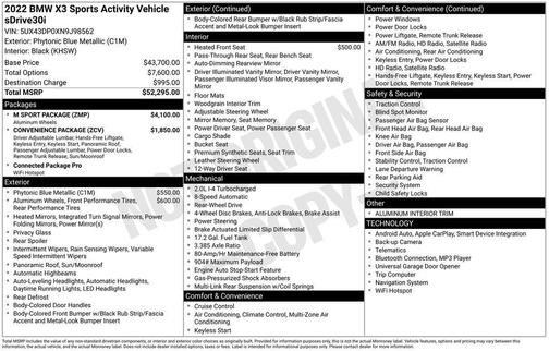 2022 BMW X3 sDrive30i