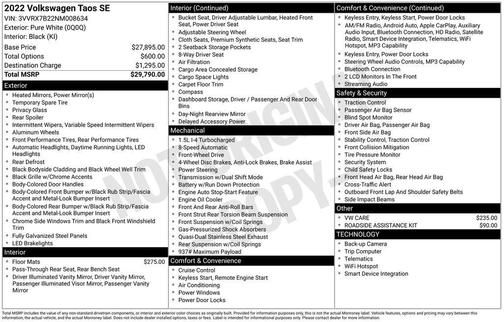 2022 Volkswagen Taos 1.5T SE