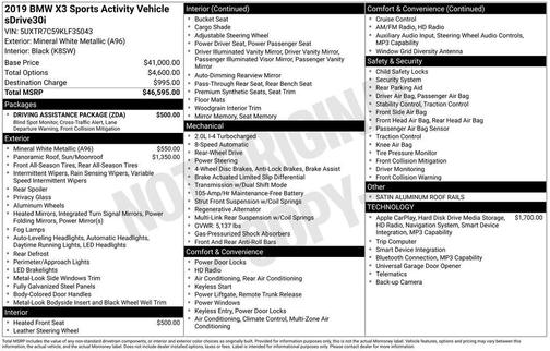 2019 BMW X3 sDrive30i