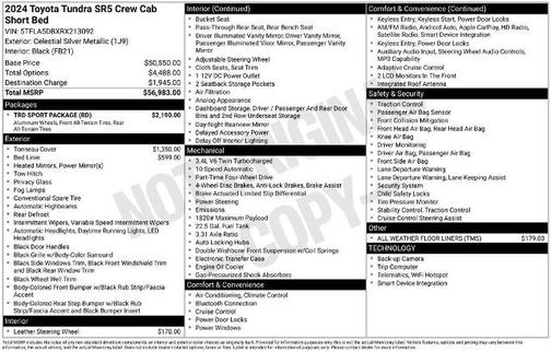 Celestial Silver Metallic 2024 Toyota Tundra SR5