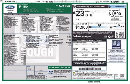 STAR WHITE METALLIC TRICOAT 2023 Ford F-150 PLATINUM