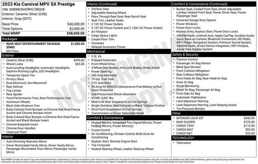 2023 Kia Carnival SX Prestige