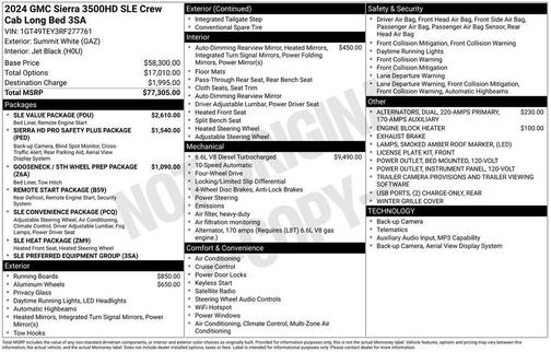 2024 GMC Sierra 3500 SLE