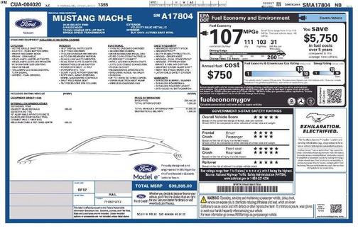 VELOCITY BLUE METALLIC 2025 Ford Mustang Mach-E SELECT