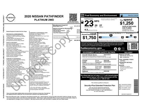 2020 Nissan Pathfinder Platinum