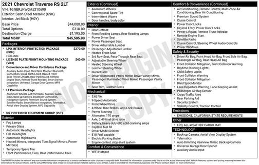 2021 Chevrolet Traverse RS