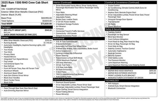 2025 RAM 1500 RHO