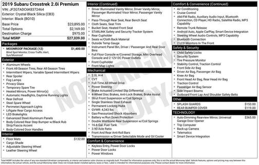 2019 Subaru Crosstrek 2.0i Premium