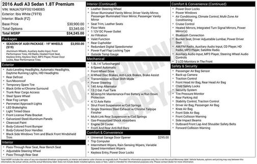 2016 Audi A3 1.8T Premium