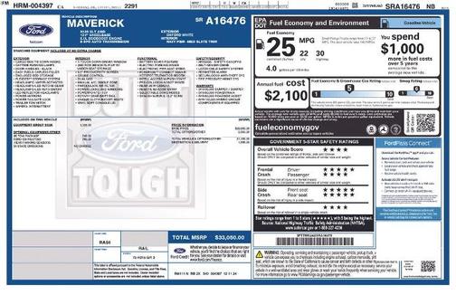 OXFORD WHITE 2025 Ford Maverick XLT