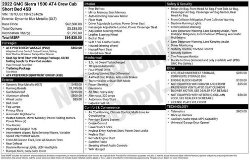2022 GMC Sierra 1500 AT4