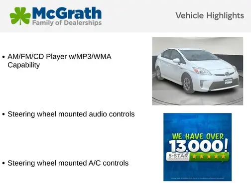 White 2012 Toyota Prius Two