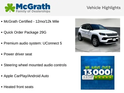 White 2025 Jeep Compass Limited