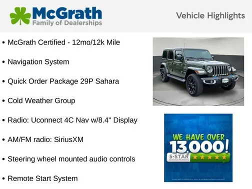 Green 2023 Jeep Wrangler Sahara 4xe