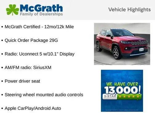 Red 2025 Jeep Compass Limited