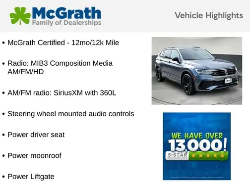 Gray 2024 Volkswagen Tiguan 2.0T SE R-Line Black
