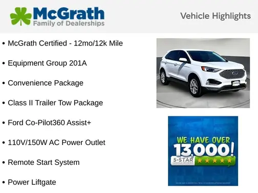 White 2023 Ford Edge SEL