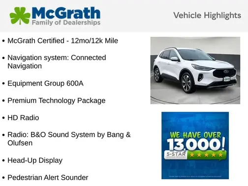 White 2023 Ford Escape Platinum