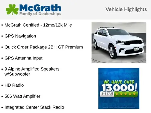 White 2023 Dodge Durango GT