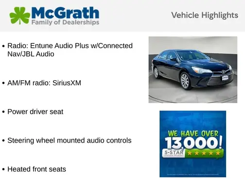 Blue 2017 Toyota Camry XLE