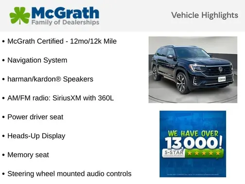 Black 2025 Volkswagen Atlas 2.0T SEL Premium R-Line