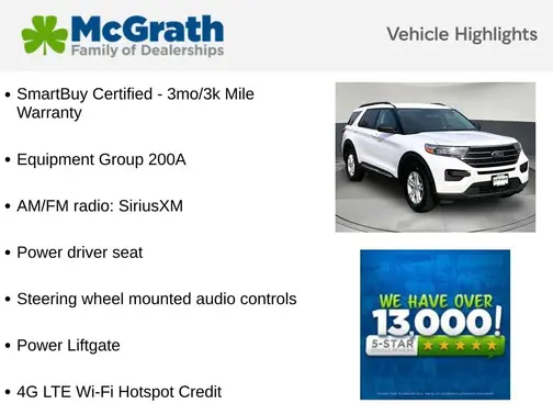 White 2023 Ford Explorer XLT