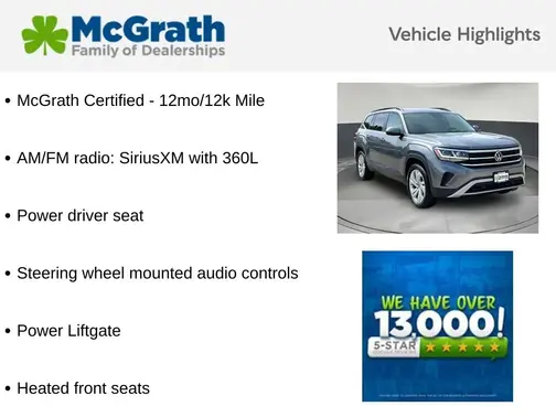 Gray 2023 Volkswagen Atlas 3.6L V6 SE w/Technology