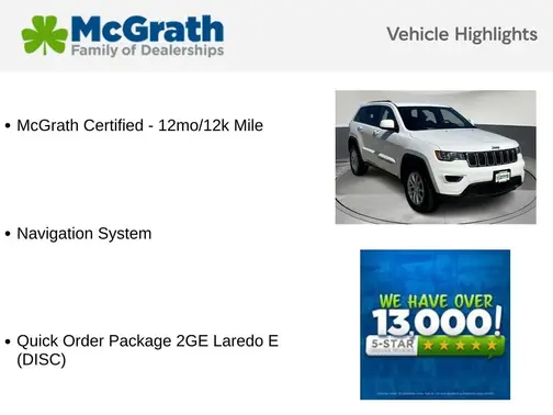 White 2022 Jeep Grand Cherokee WK Laredo E