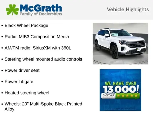 White/off-white 2026 Volkswagen Atlas 2.0T SE w/Technology