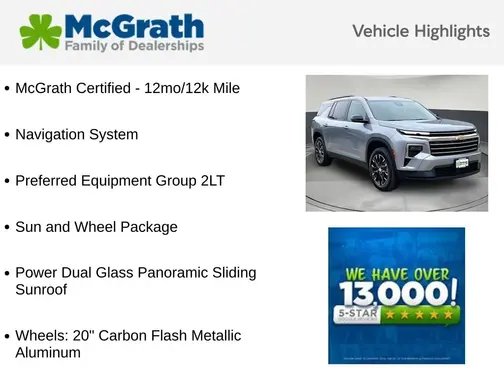 Gray 2025 Chevrolet Traverse LT