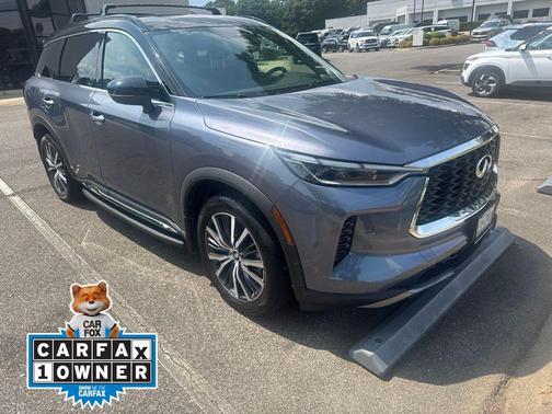 Moonbow Blue/Black Obsidian 2023 INFINITI QX60 AUTOGRAPH