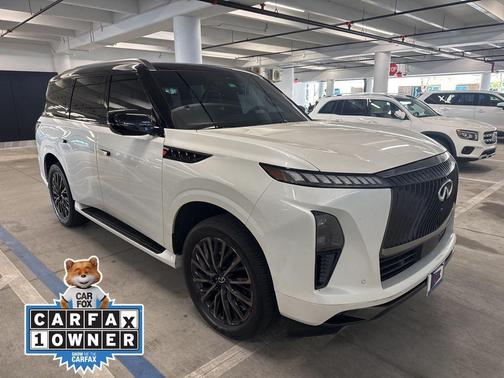 Radiant White/Black Obsidian 2025 INFINITI QX80 AUTOGRAPH AWD