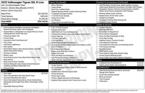 2022 Volkswagen Tiguan 2.0T SEL R-Line