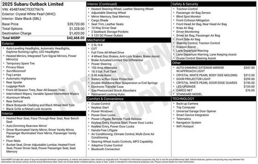 2025 Subaru Outback Limited