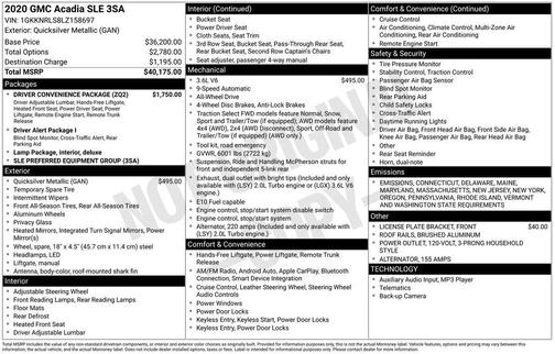 2020 GMC Acadia FWD SLE