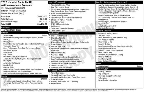 2020 Hyundai SANTA FE SEL 2.4