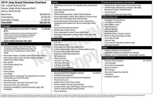 2019 Jeep Grand Cherokee Overland