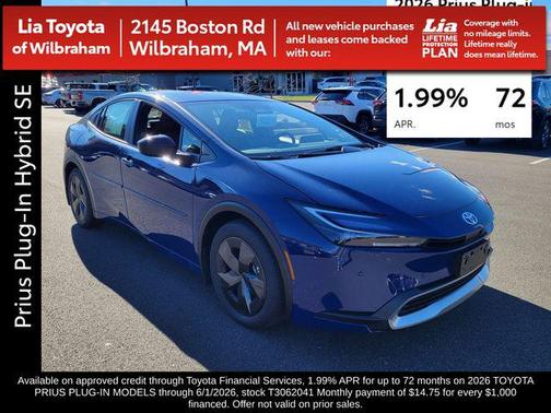 Reservoir Blue 2026 Toyota Prius Plug-In Hybrid SE