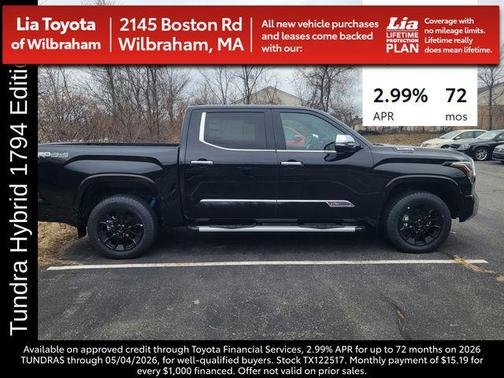 Midnight Black Metallic 2026 Toyota Tundra Hybrid 1794 Edition